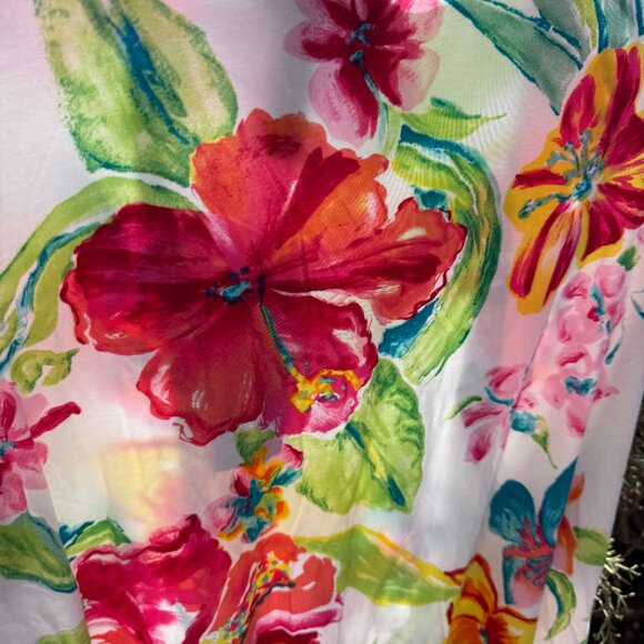 Lauren Ralph Lauren Tropical floral print Short Sleeve T-shirt Top Plus 2X NWT - Picture 8 of 9